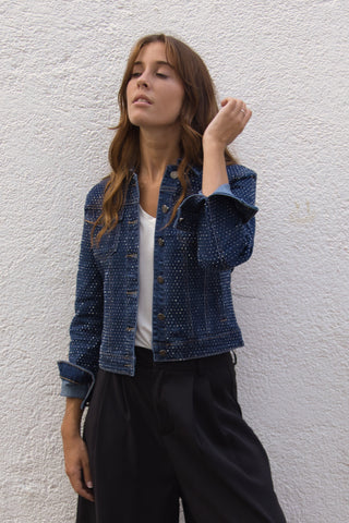 Chaqueta jean brillo