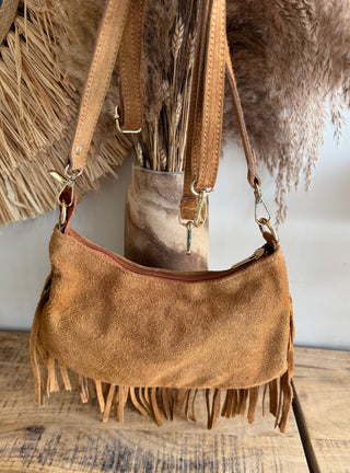 Bolso Flecos Suede con Tachuelas