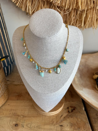 Collar acero Golden Coast blue