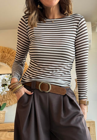 Camiseta Rayas Clásica Cashmere Mix