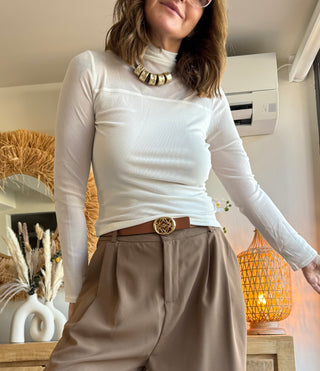 Top Cuello Semi-transparente
