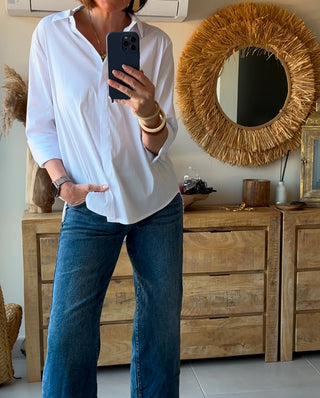 Camisa básica popelin blanca