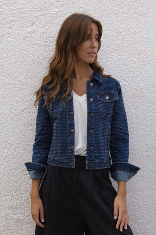 Chaqueta jean brillo