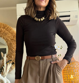 Top Cuello Semi-transparente
