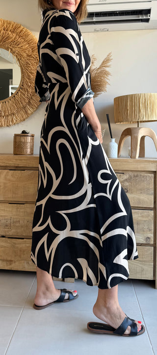 Vestido Camisero Abstracto