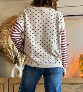 Sudadera Mix & Match Lunares y Rayas