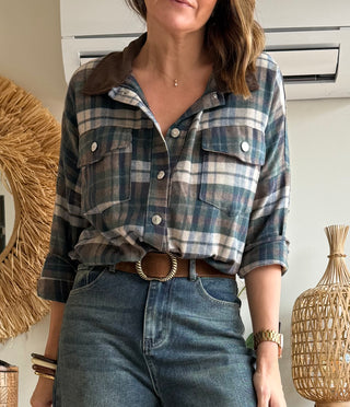 Camisa / Sobrecamisa de Franela Cuello Pana