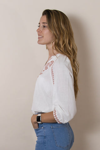 Blusa Bordada Delhi Red