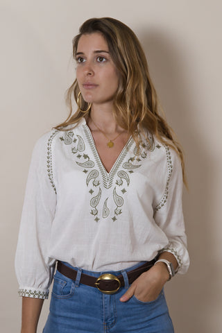 Blusa Bordada Delhi Green
