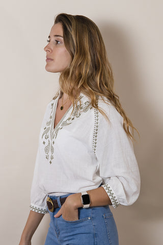 Blusa Bordada Delhi Green