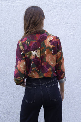 Camisa Estampada Flores & Hojas