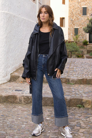 Chaqueta Oversize Efecto Piel Premium
