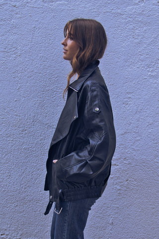 Chaqueta Oversize Efecto Piel Premium