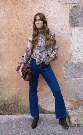 Blusa Boho Gasa Patchwork