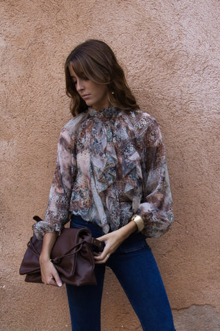 Blusa Boho Gasa Patchwork
