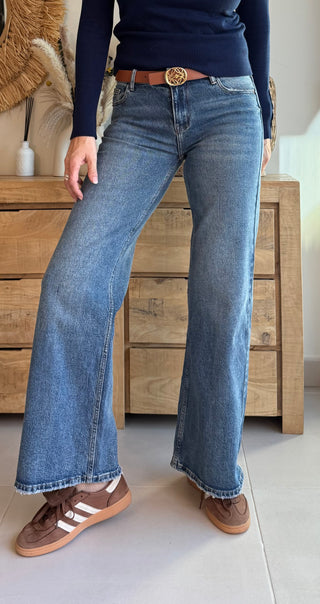 Jeans Tiro Bajo Wide Leg