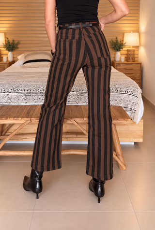 Pantalón Rayas Chocolate