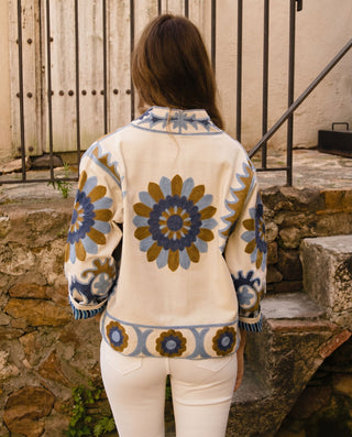 Chaqueta Bordada Artisan Azul