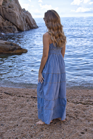 Vestido Denim Boho Gold