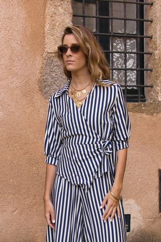 Blusa Cruzada Amalfi Rayas