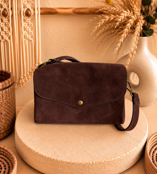 Bolso ante marrón chocolate