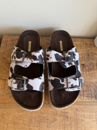 Sandalia Bio Plataforma Estampado Cow