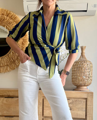 Blusa Cruzada Rayas Soft