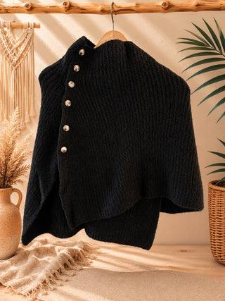 Poncho de punto Negro