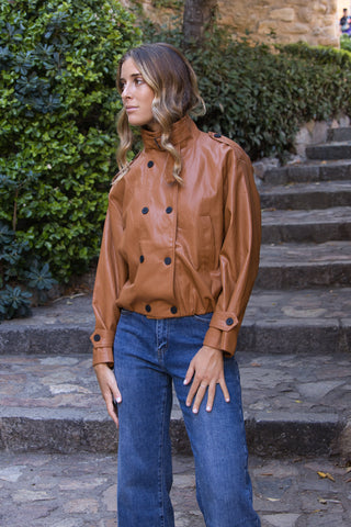 Chaqueta Étoile Efecto Piel Coñac
