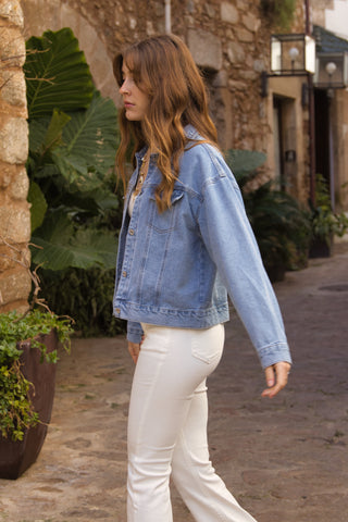 Chaqueta Denim Flecos Boho