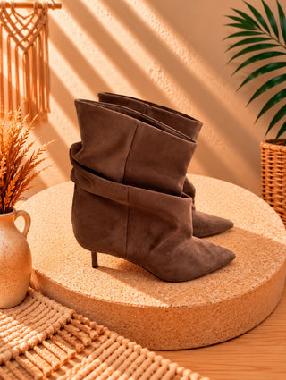 Botines de Antelina con Caña Arrugada