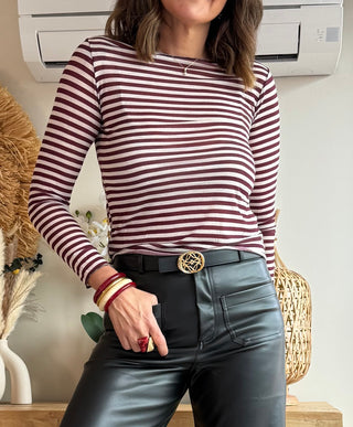 Camiseta Rayas Clásica Cashmere Mix