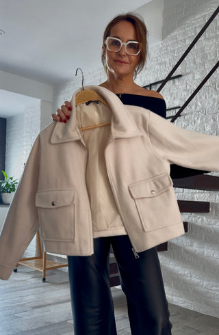 Chaqueta beige paño