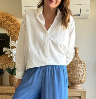 Camisa Blanca Oversize Popelín 100% Algodón