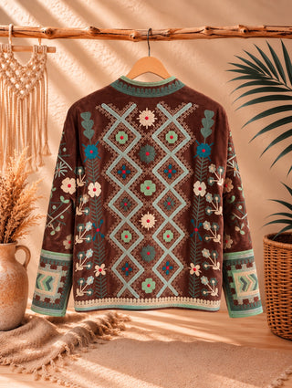 Chaqueta Bordada Boho de Algodón