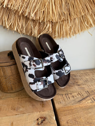 Sandalia Bio Plataforma Estampado Cow