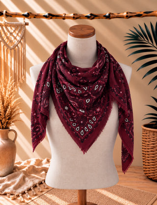 Fular paisley Burdeos