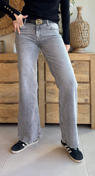 Jeans Tiro Bajo Gris