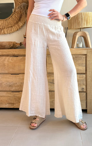 Pantalón Lino Beige