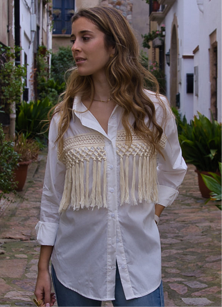 Blusa boho crochet fringes