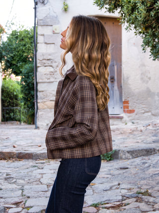 Chaqueta Cuadros Chocolate