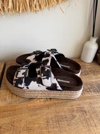 Sandalia Bio Plataforma Estampado Cow