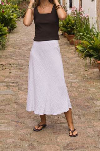 Falda Midi Siena Lino