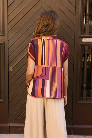 Blusa Efecto Cruzado Patchwork