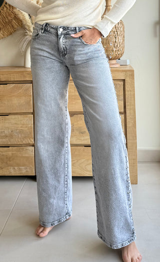 Jean Tachas Gris Lavado