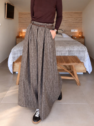 Pantalón palazzo con cinturón