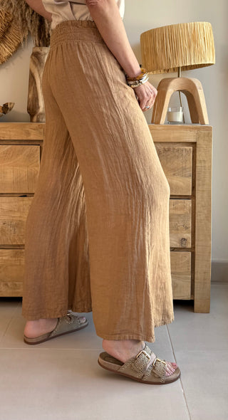 Pantalón Lino Camel