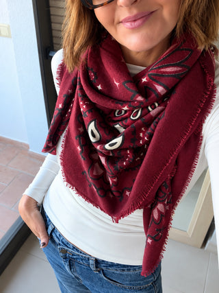 Fular paisley Burdeos