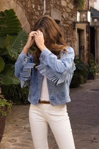 Chaqueta Denim Flecos Boho