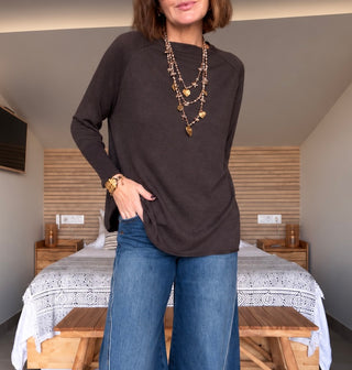 Jersey de punto fino oversize Chocolate